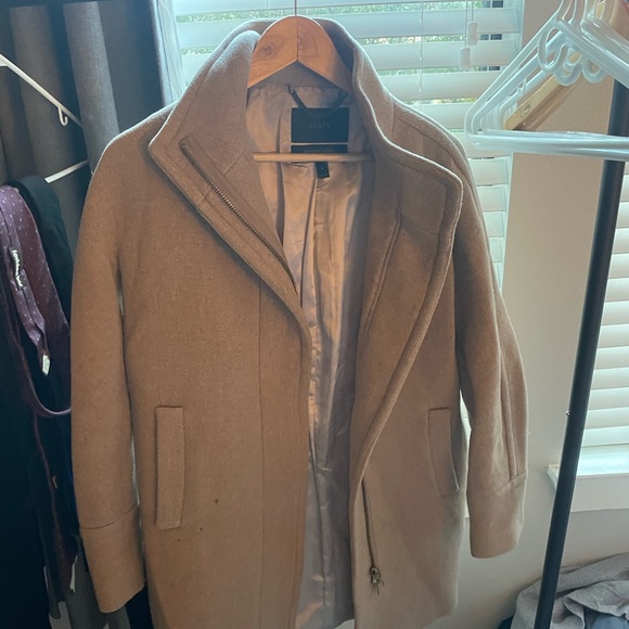 J. Crew Stadium Cloth by Nello Gori Cocoon Wool Women's Full Zip Coat in Sand - Picture 3 of 7